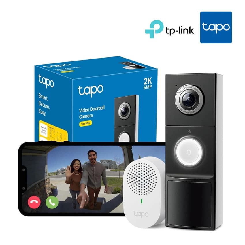 Timbre Inteligente Tapo D235, Camara 2K 5MP Visión Nocturna Audio Bidireccional