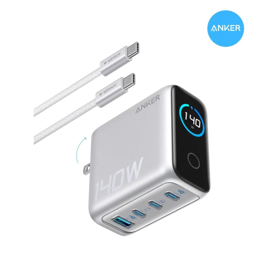 Cargador Anker 140W GaN 4N1 PD 3.1 para iPhone 18, Galaxy S26, MacBook B2697