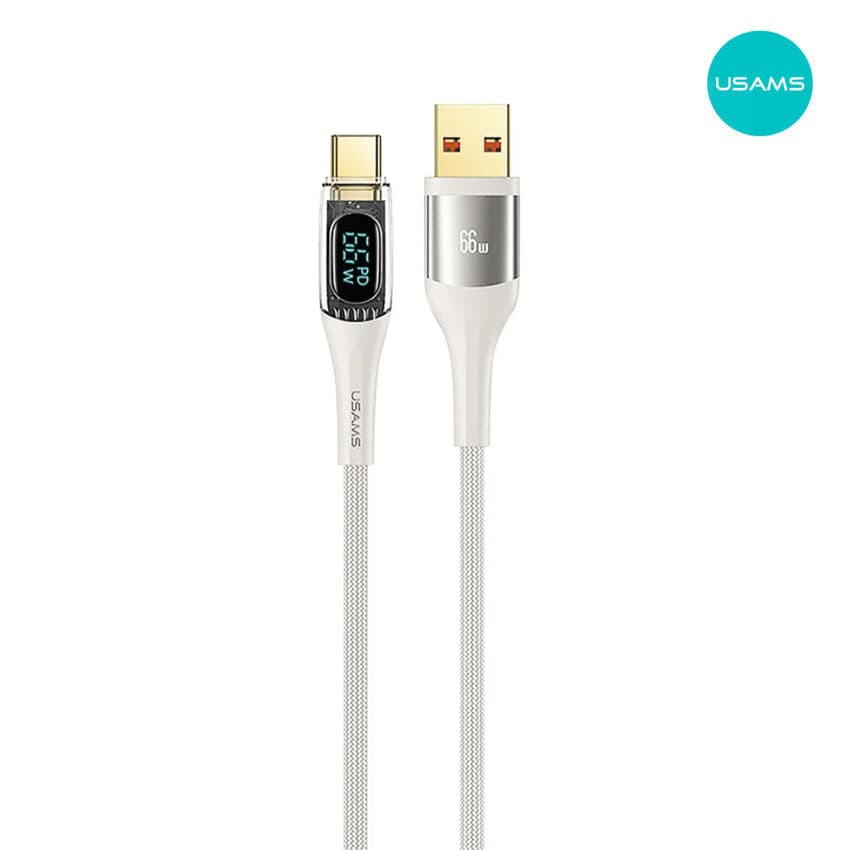 Cable Shadow USAMS USB A USB-C 66W LED 2M Galaxy, Xiaomi, Oppo, Honor, iPhone 16