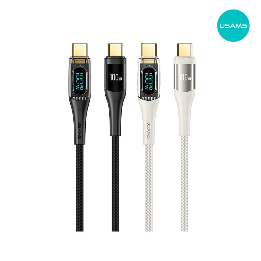 Cable USAMS USB-C 100W LED 1.2M iPad Huawei Xiaomi iPhone MacBook