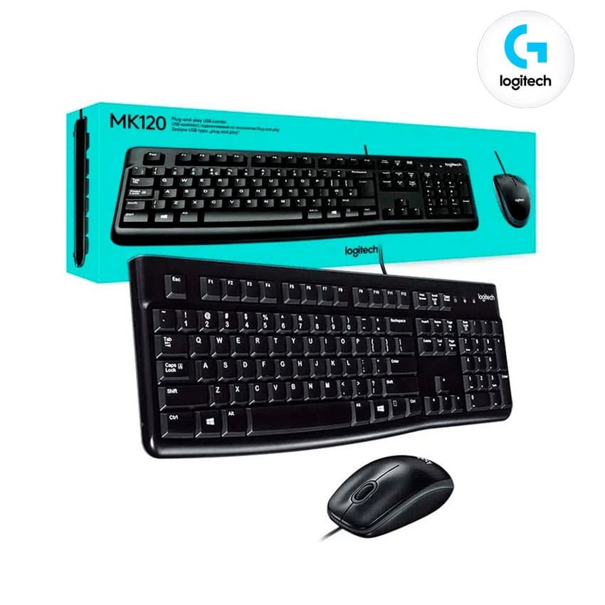 Combo Kit Teclado + Mouse Logitech MK120 USB