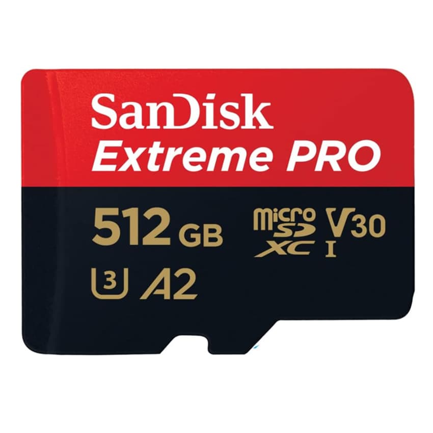 Memoria MicroSDXC Sandisk Extreme PRO 512GB U3 4K Hasta 200MB/s C10, U3, V30, A2