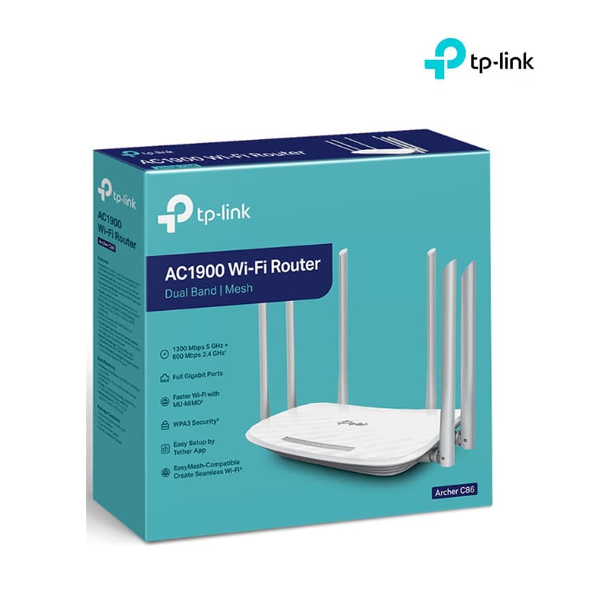 Router TP-Link Archer C86, WiFi, AC1900, MU-MIMO, Doble Banda 5GHz 2.4Ghz
