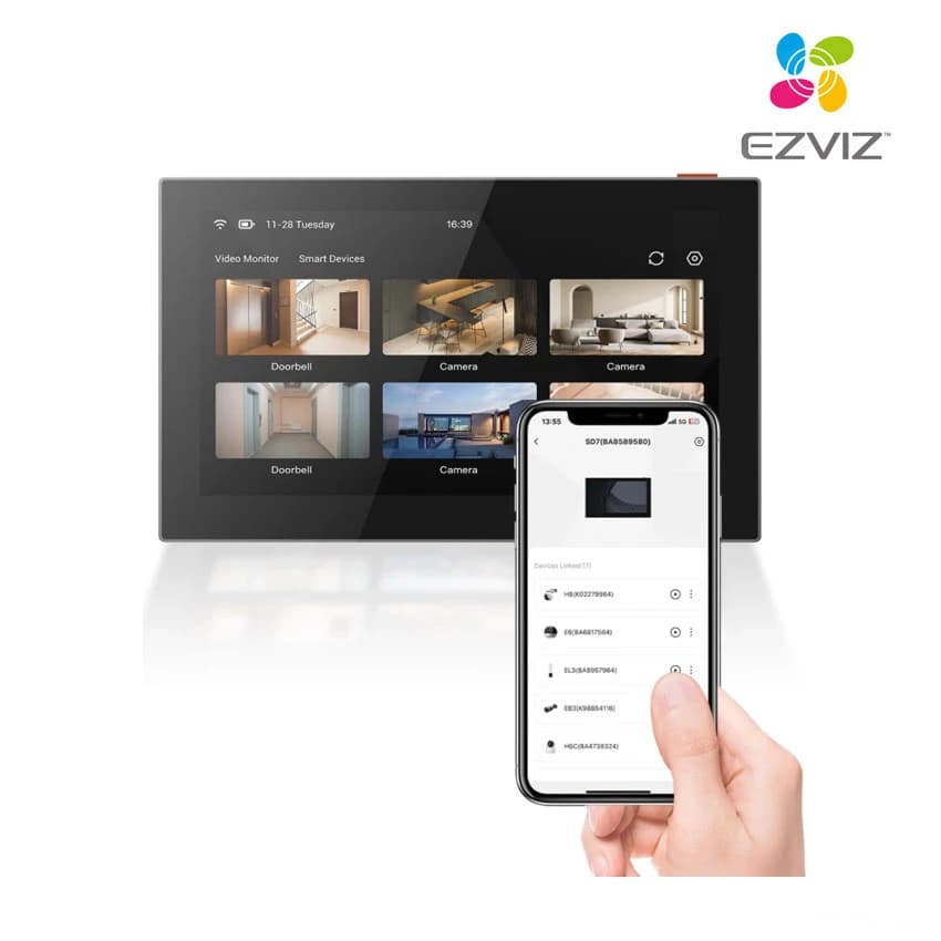 Monitor Tactil Smart 7″ EZVIZ, Wi-Fi 2.4Ghz Para Camaras