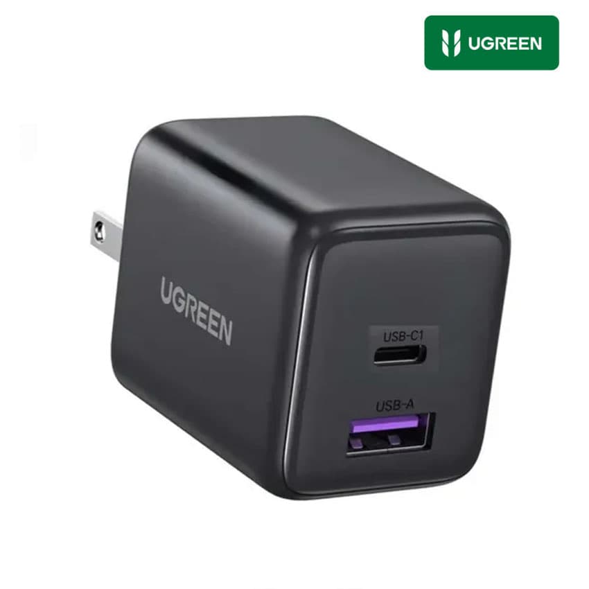 Cargador UGREEN 30W USB-C+USB-A GaN PD 3.0 iPhone 17, iPad, Airpods