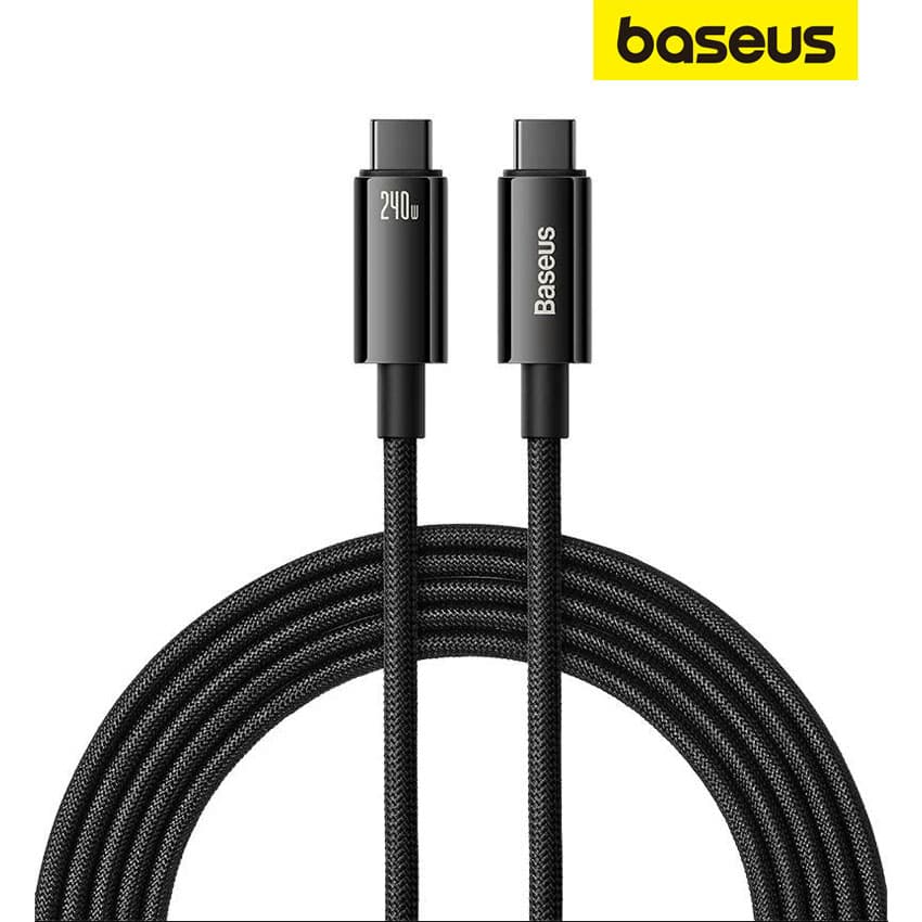 Cable Baseus USB-C A USB-C 240W Tungsten Gold Para Macbook iPhone Galaxy
