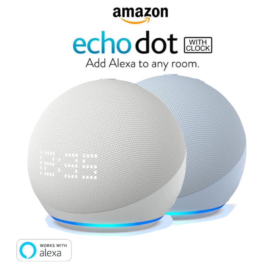 Amazon Echo Dot 5ta Gen Con Reloj – Altavoz Inteligente Alexa