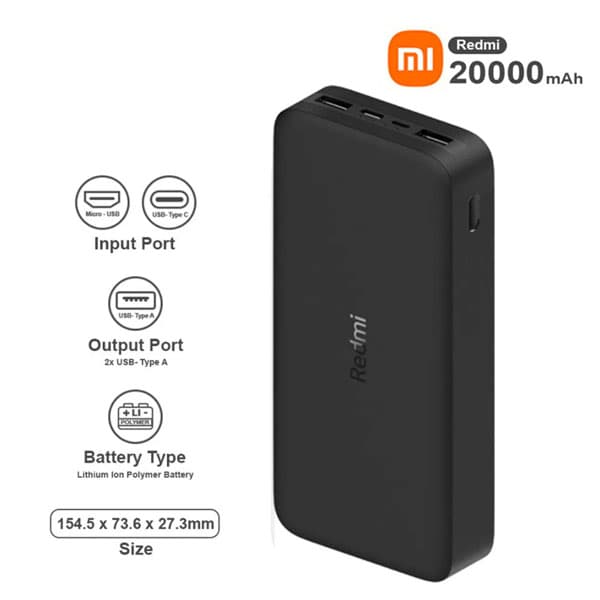 Xiaomi Redmi PowerBank 18W 20000mAh, Carga Rapida 3.0